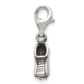 Sterling Silver 925 Dangle Sports Shoe Bead with Antiqued Finish